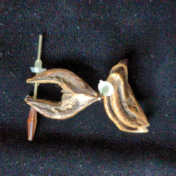 Wood/Nut Earrings - Picture 3 of 5